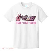Peace Love Cruise Travel Leopard Heart Funny Gift For Kids T-Shirt thumb 0
