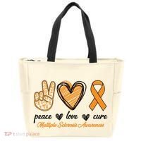 Peace Love Cure Multiple Sclerosis Tote Bag thumb 0