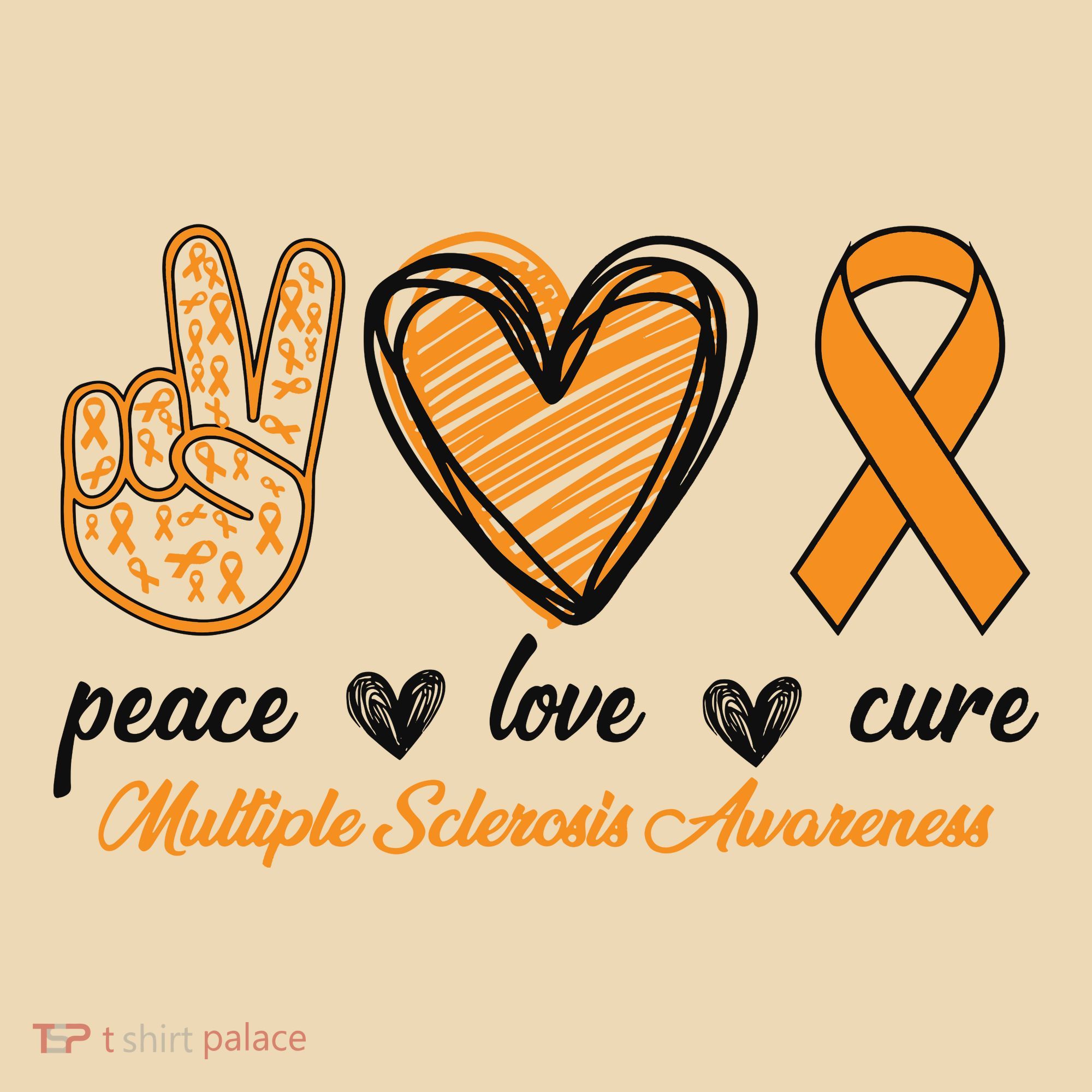 Peace Love Cure Multiple Sclerosis Tote Bag