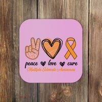 Peace Love Cure Multiple Sclerosis Coaster thumb 0