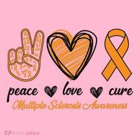 Peace Love Cure Multiple Sclerosis Coaster thumb 2