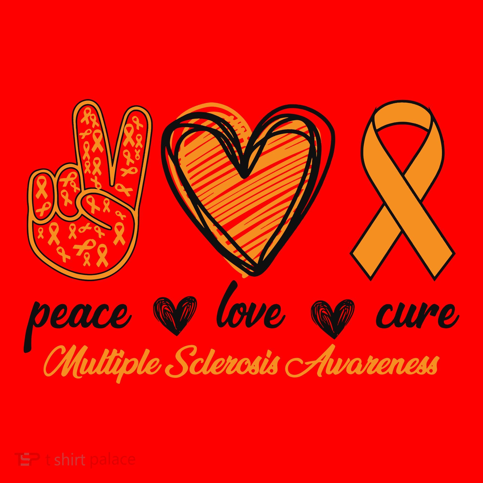 Peace Love Cure Multiple Sclerosis Santa Hat