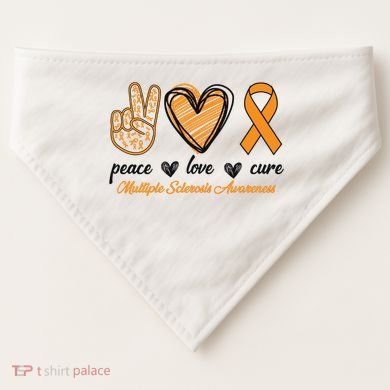 Peace Love Cure Multiple Sclerosis USA-Made Doggie Bandana