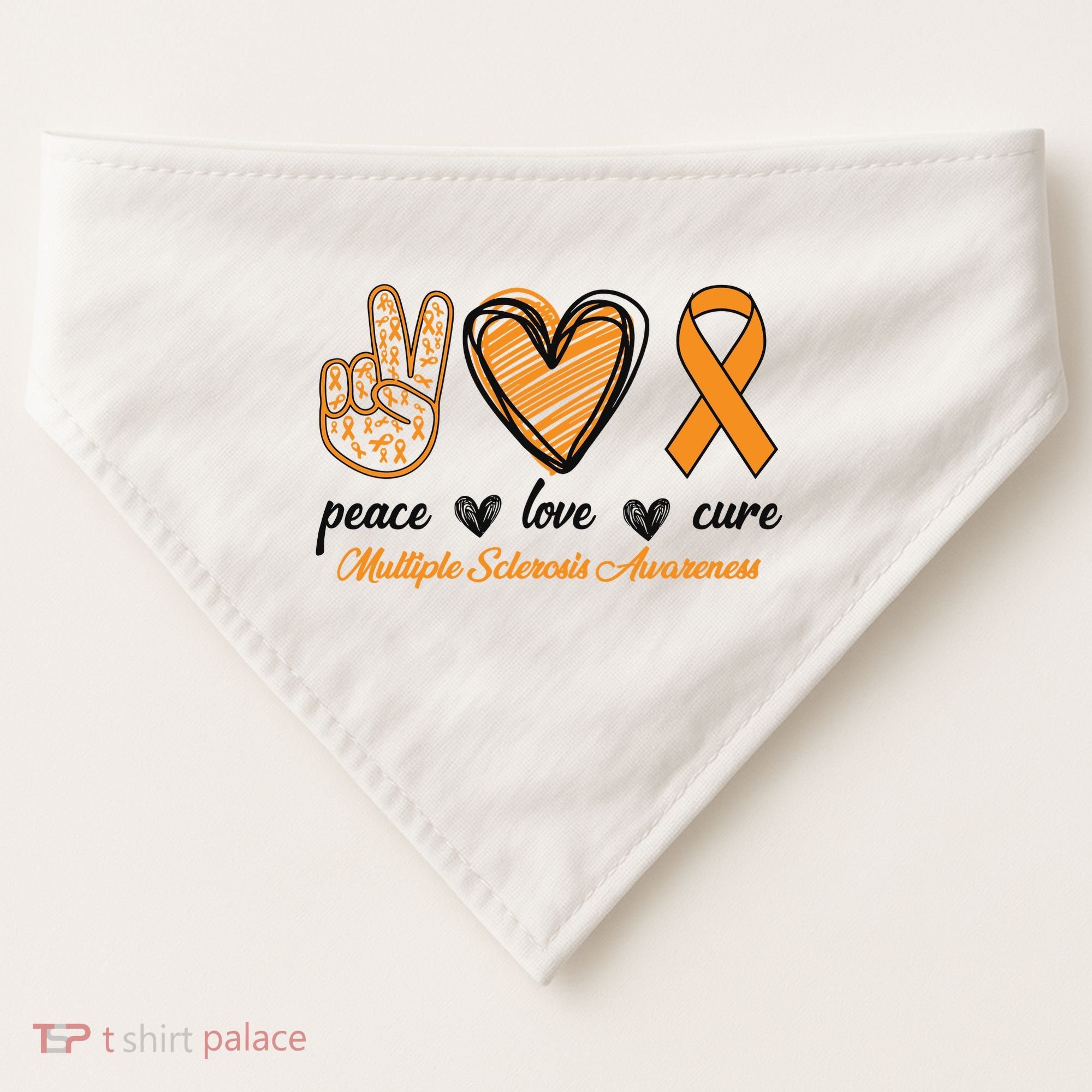 Peace Love Cure Multiple Sclerosis USA-Made Doggie Bandana