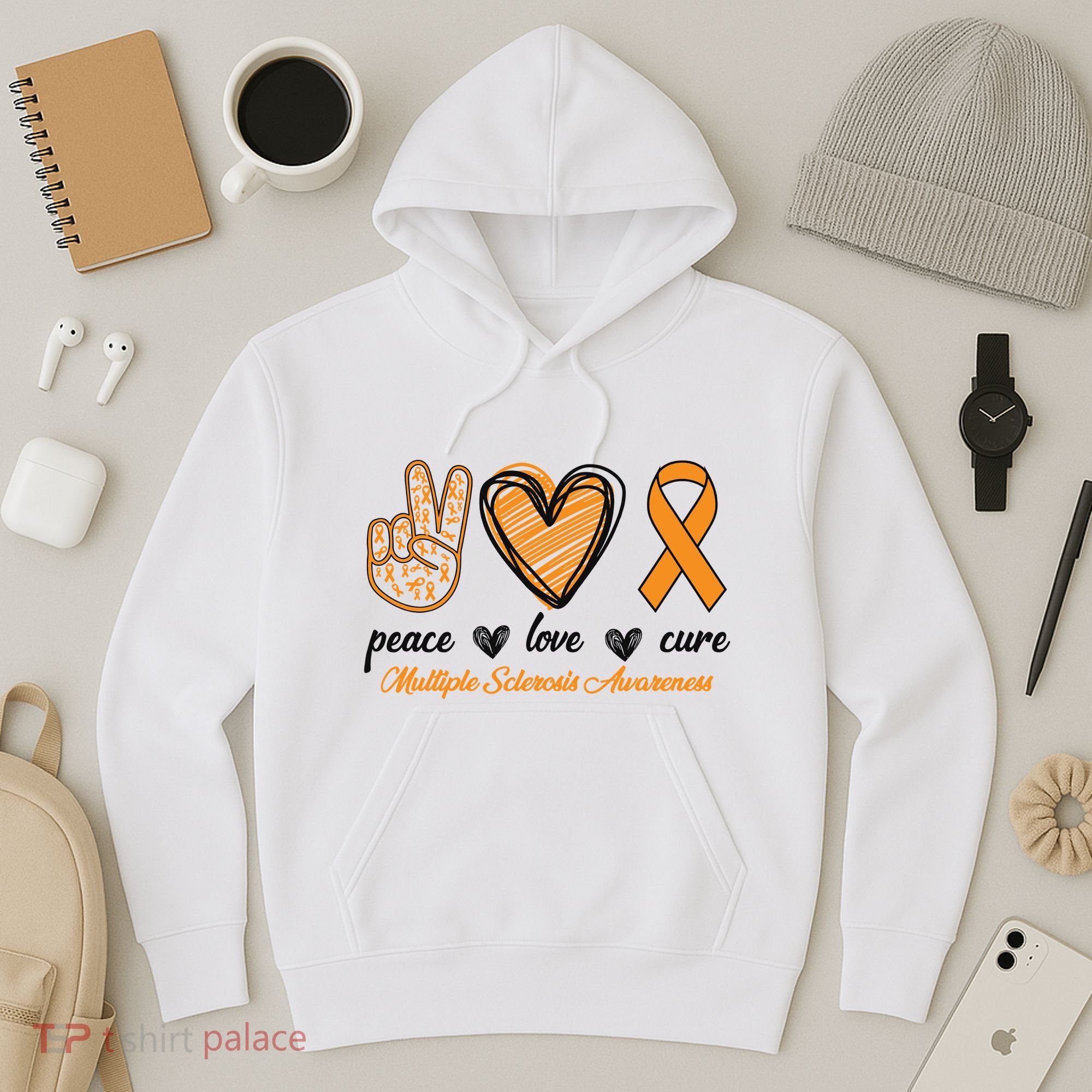 Peace Love Cure Multiple Sclerosis Hoodie