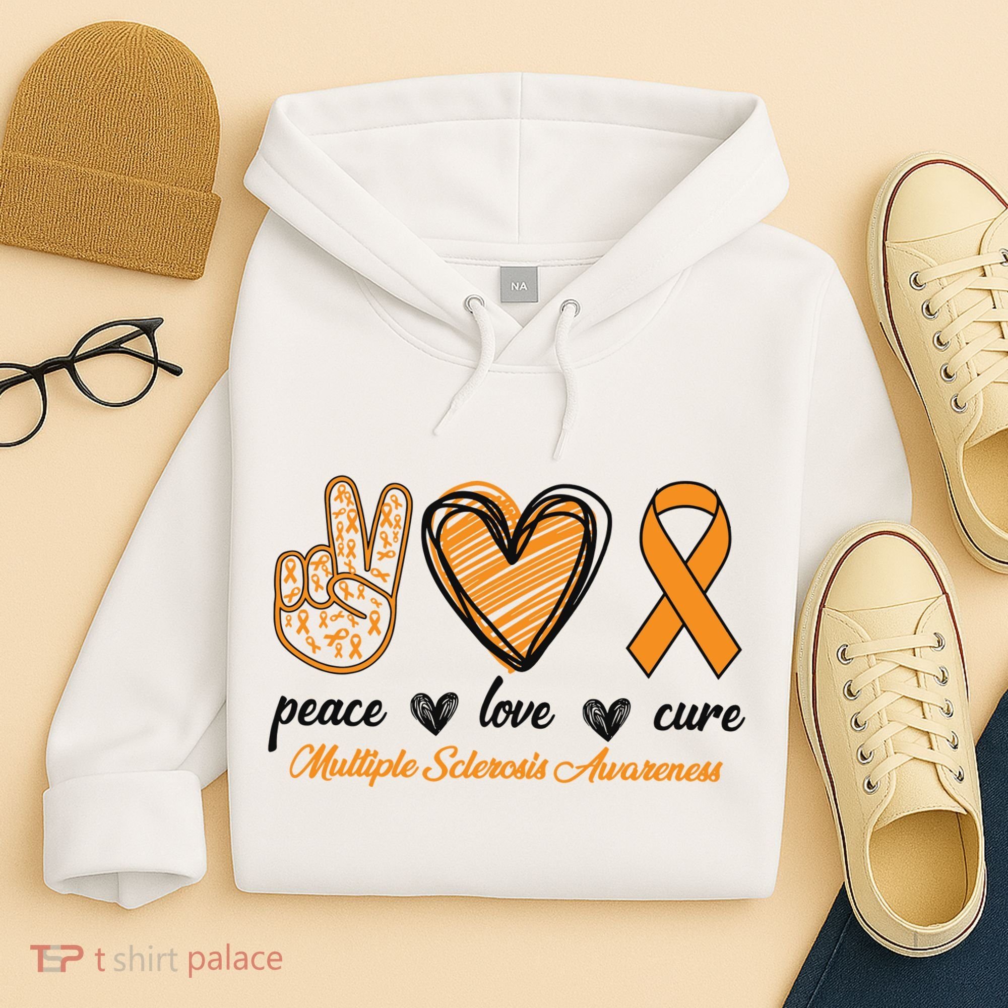 Peace Love Cure Multiple Sclerosis Hoodie