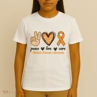 Peace Love Cure Multiple Sclerosis T-Shirt thumb 4