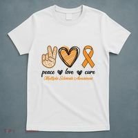 Peace Love Cure Multiple Sclerosis T-Shirt thumb 5