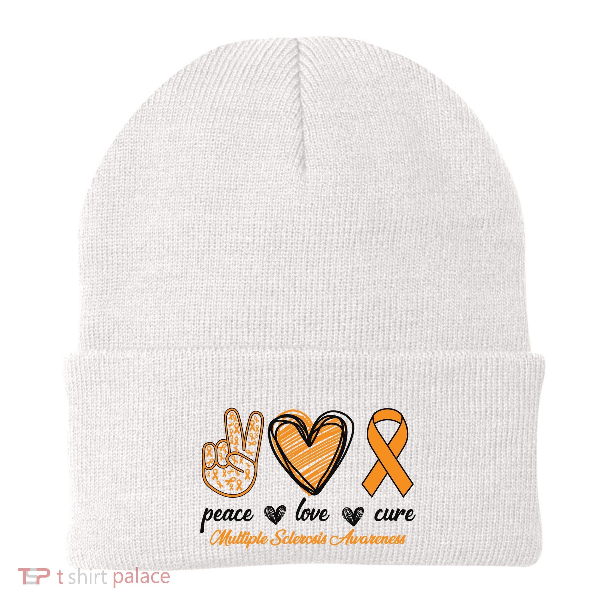 Peace Love Cure Multiple Sclerosis Beanie