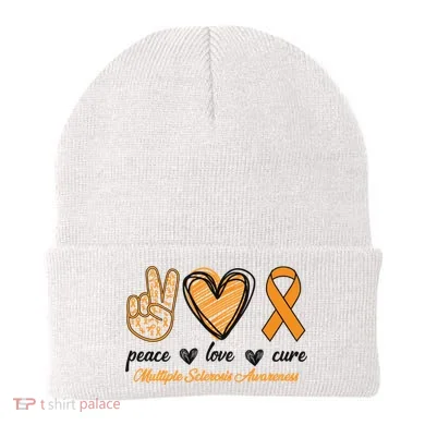 Peace Love Cure Multiple Sclerosis Beanie