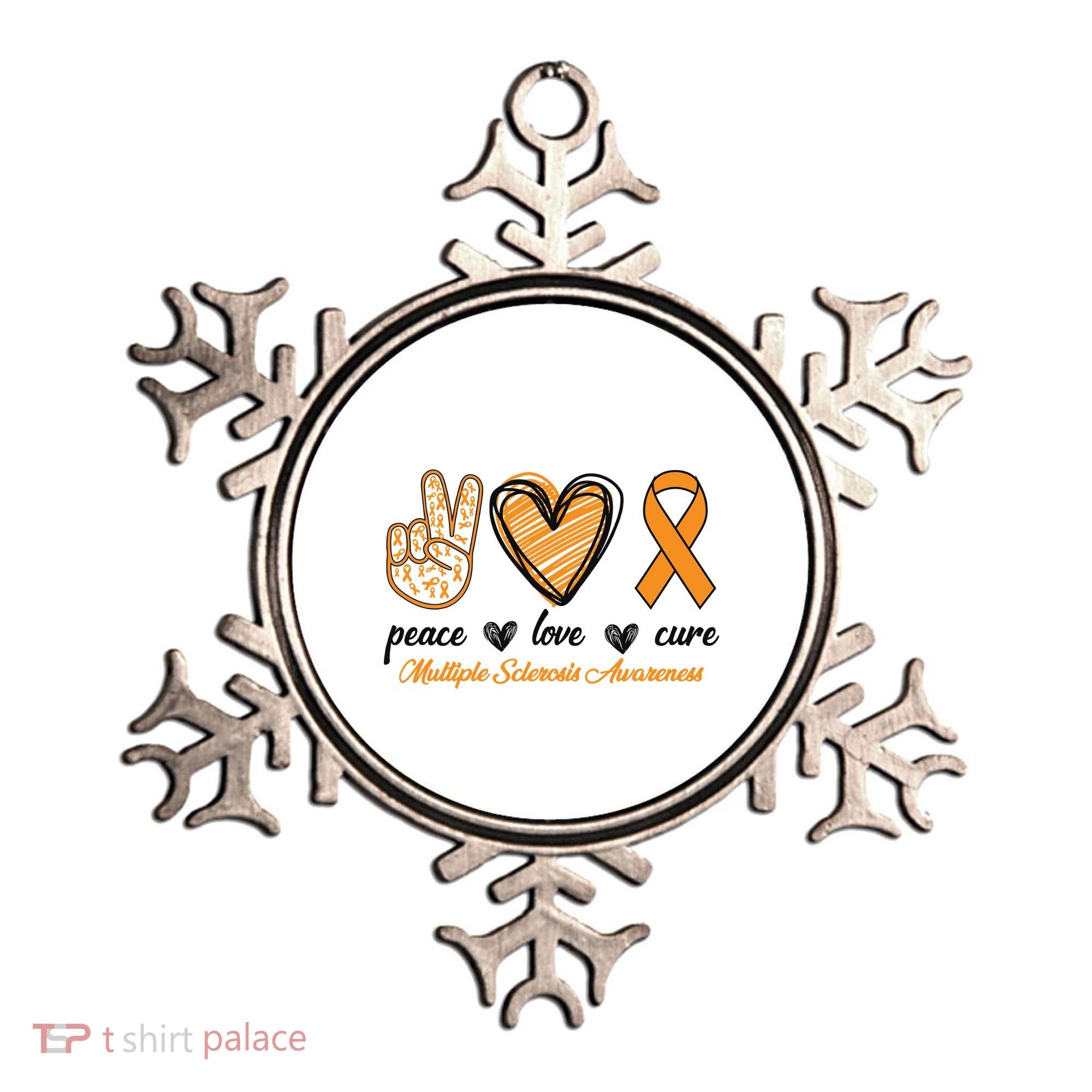 Peace Love Cure Multiple Sclerosis Ornament