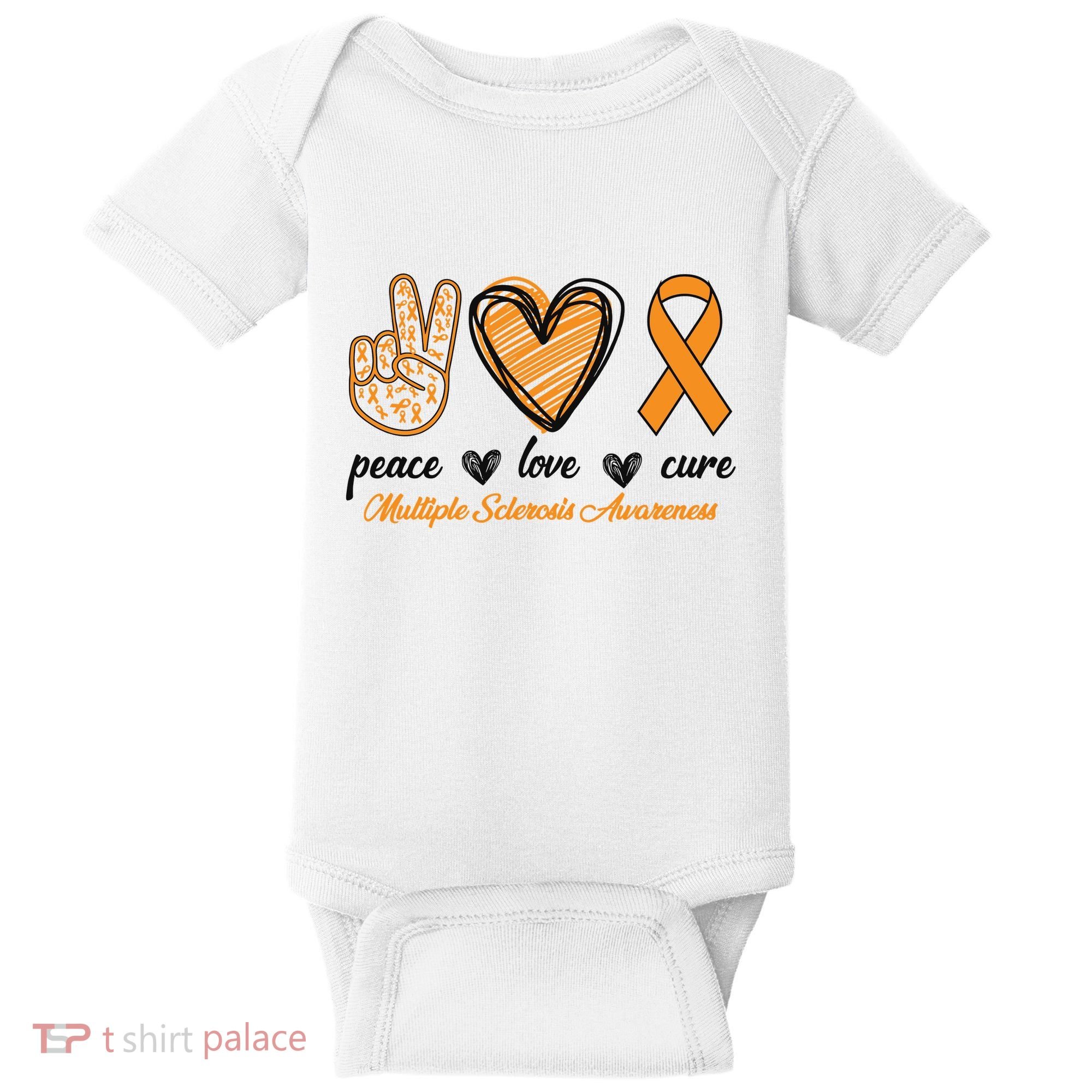 Peace Love Cure Multiple Sclerosis Baby Bodysuit