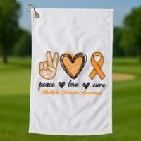 Peace Love Cure Multiple Sclerosis Golf Towel thumb 1