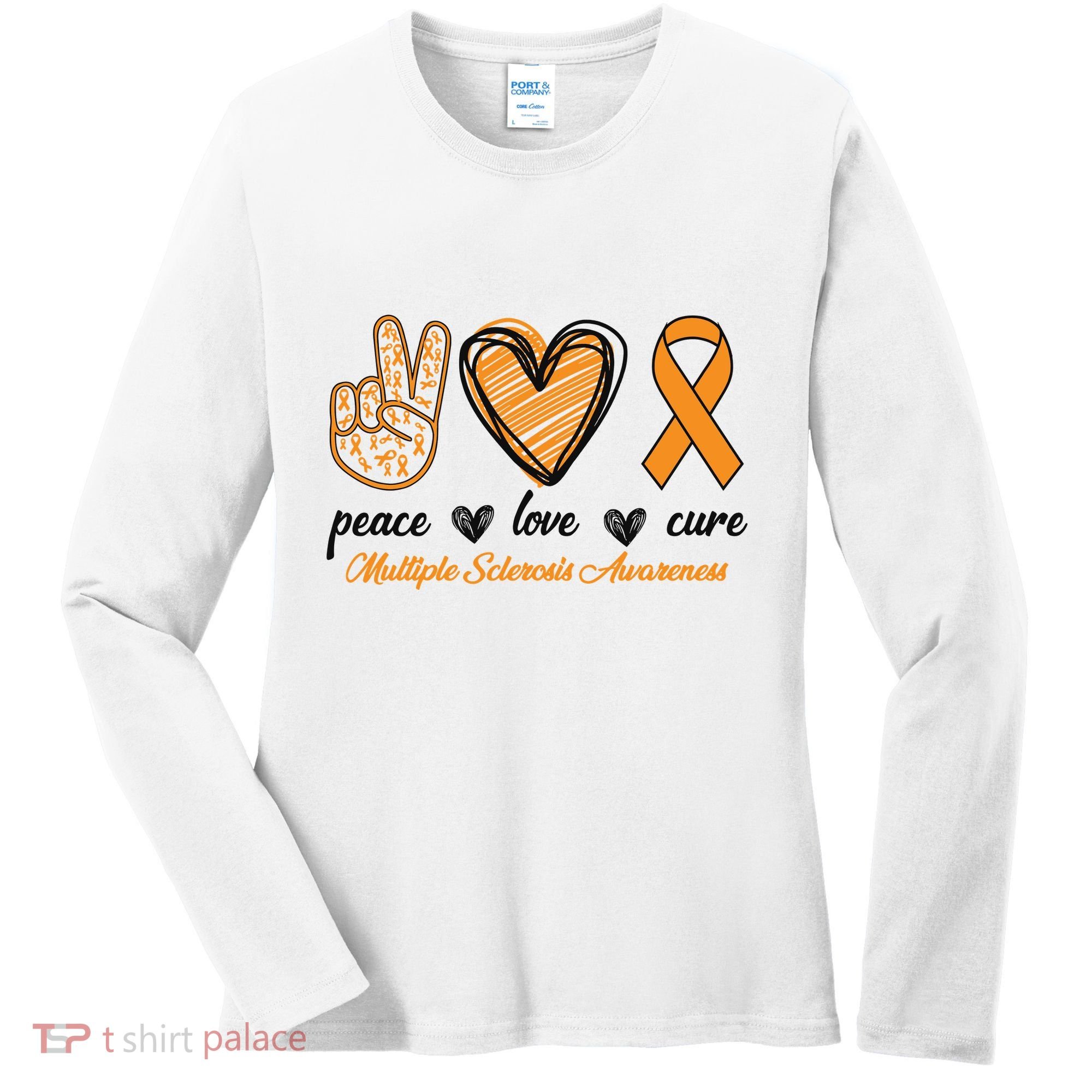Peace Love Cure Multiple Sclerosis Women's Long Sleeve Shirt