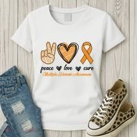Peace Love Cure Multiple Sclerosis Women's T-Shirt thumb 3