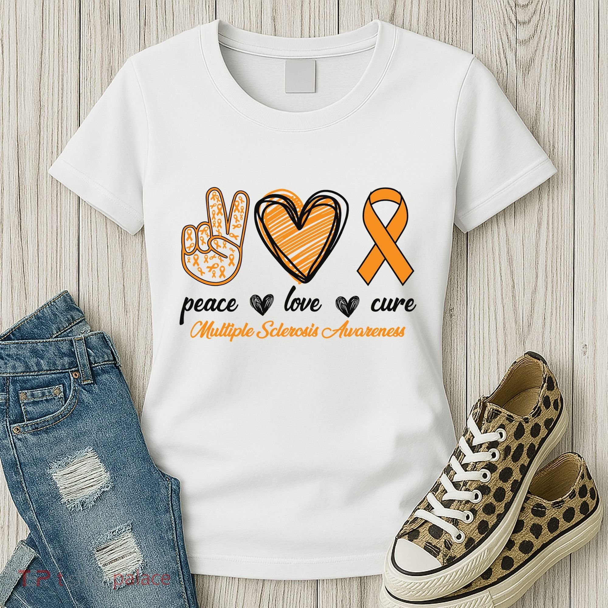 Peace Love Cure Multiple Sclerosis Women's T-Shirt