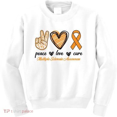 Peace Love Cure Multiple Sclerosis Kids Sweatshirt