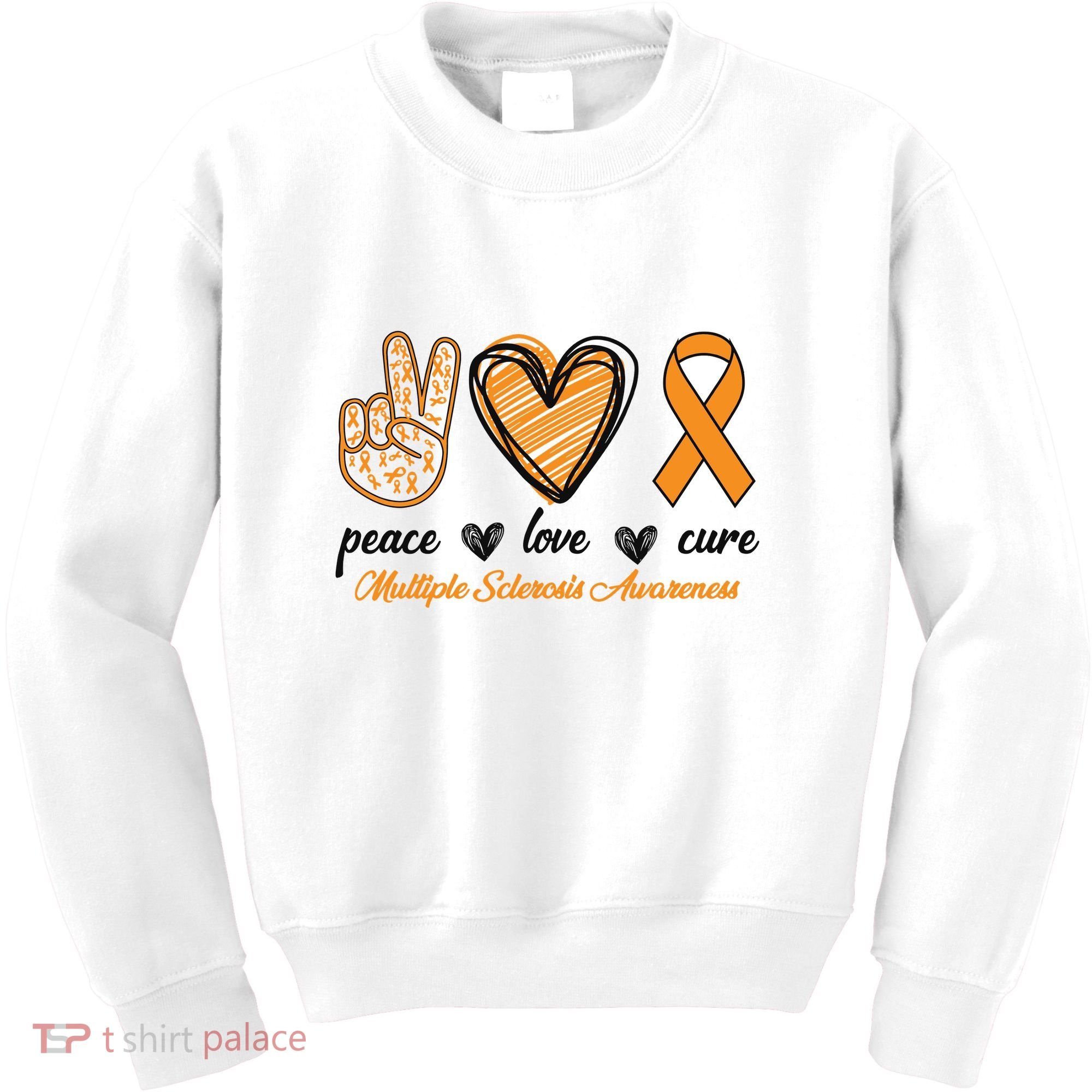 Peace Love Cure Multiple Sclerosis Kids Sweatshirt