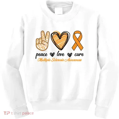 Peace Love Cure Multiple Sclerosis Kids Sweatshirt