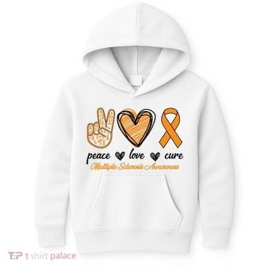 Peace Love Cure Multiple Sclerosis Kids Hoodie