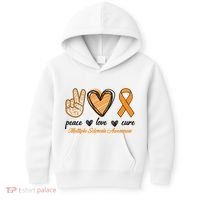 Peace Love Cure Multiple Sclerosis Kids Hoodie thumb 0