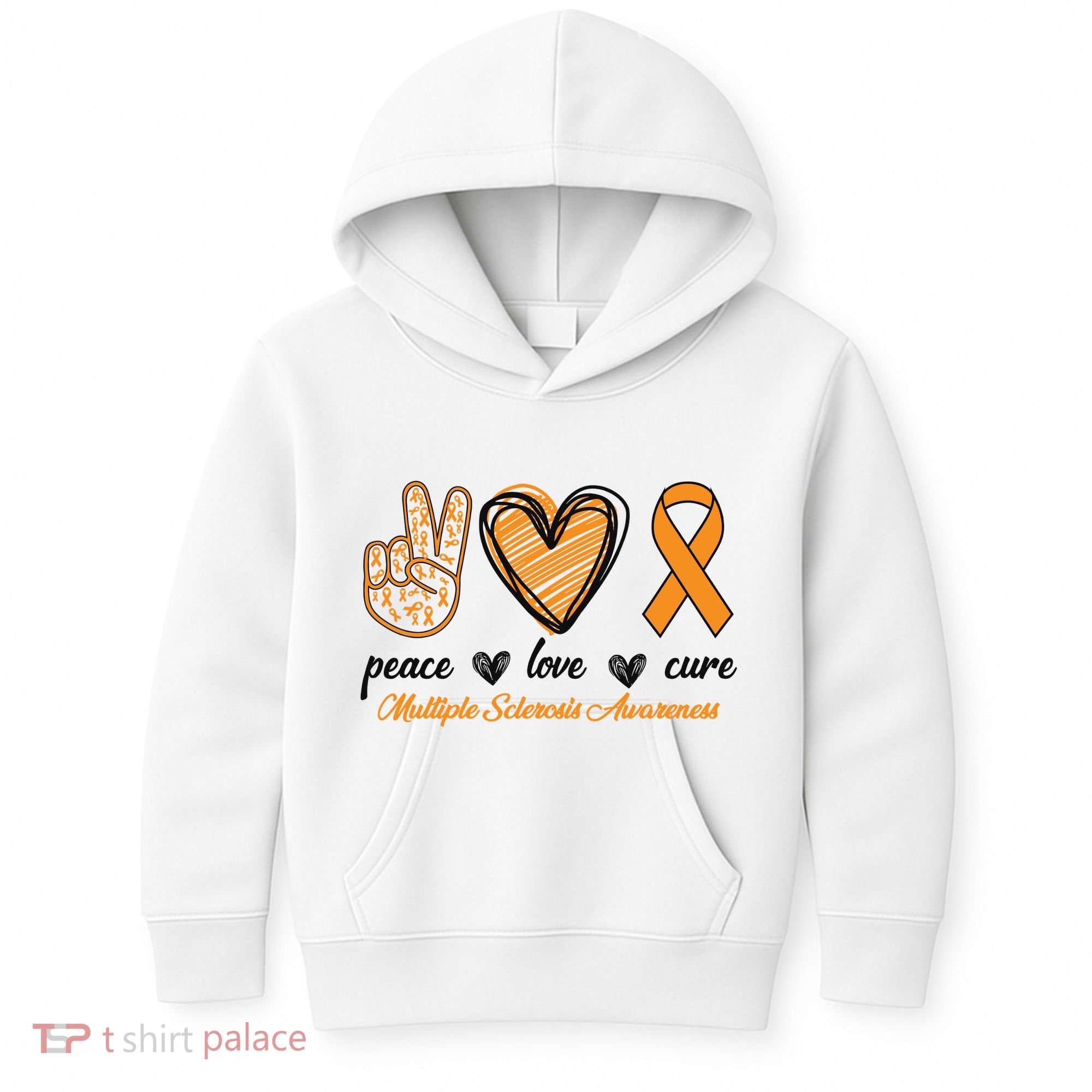 Peace Love Cure Multiple Sclerosis Kids Hoodie