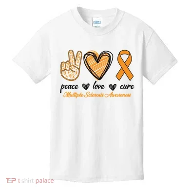 Peace Love Cure Multiple Sclerosis Kids T-Shirt