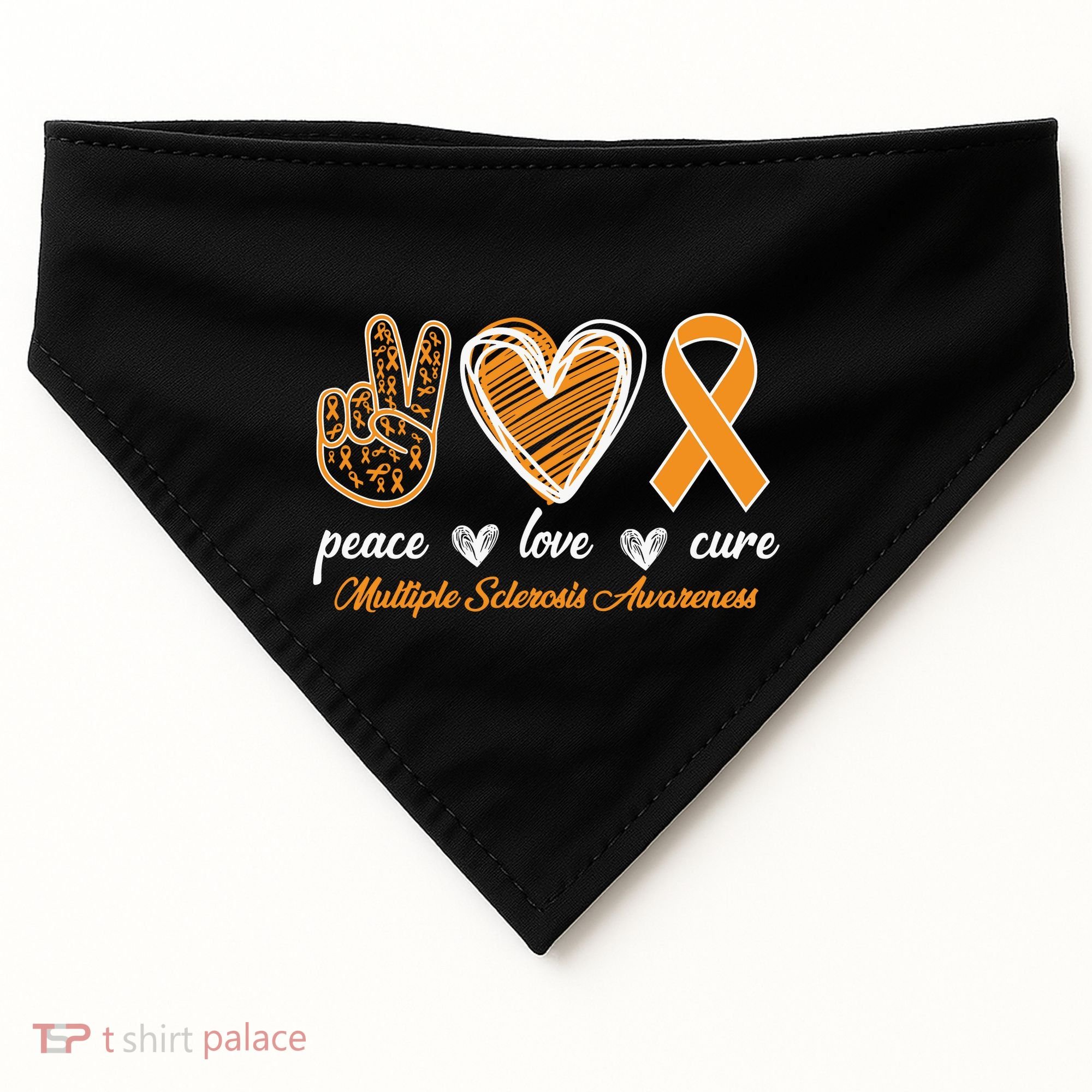 Peace Love Cure Multiple Sclerosis USA-Made Doggie Bandana