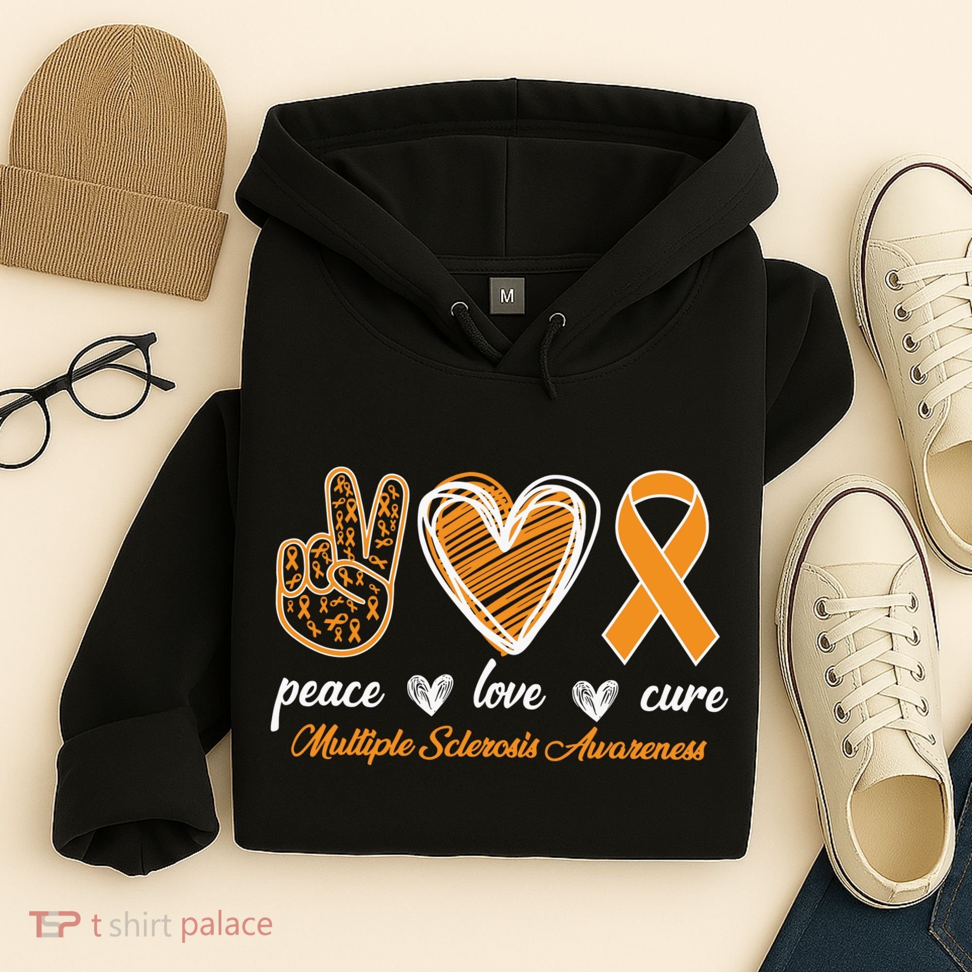 Peace Love Cure Multiple Sclerosis Hoodie