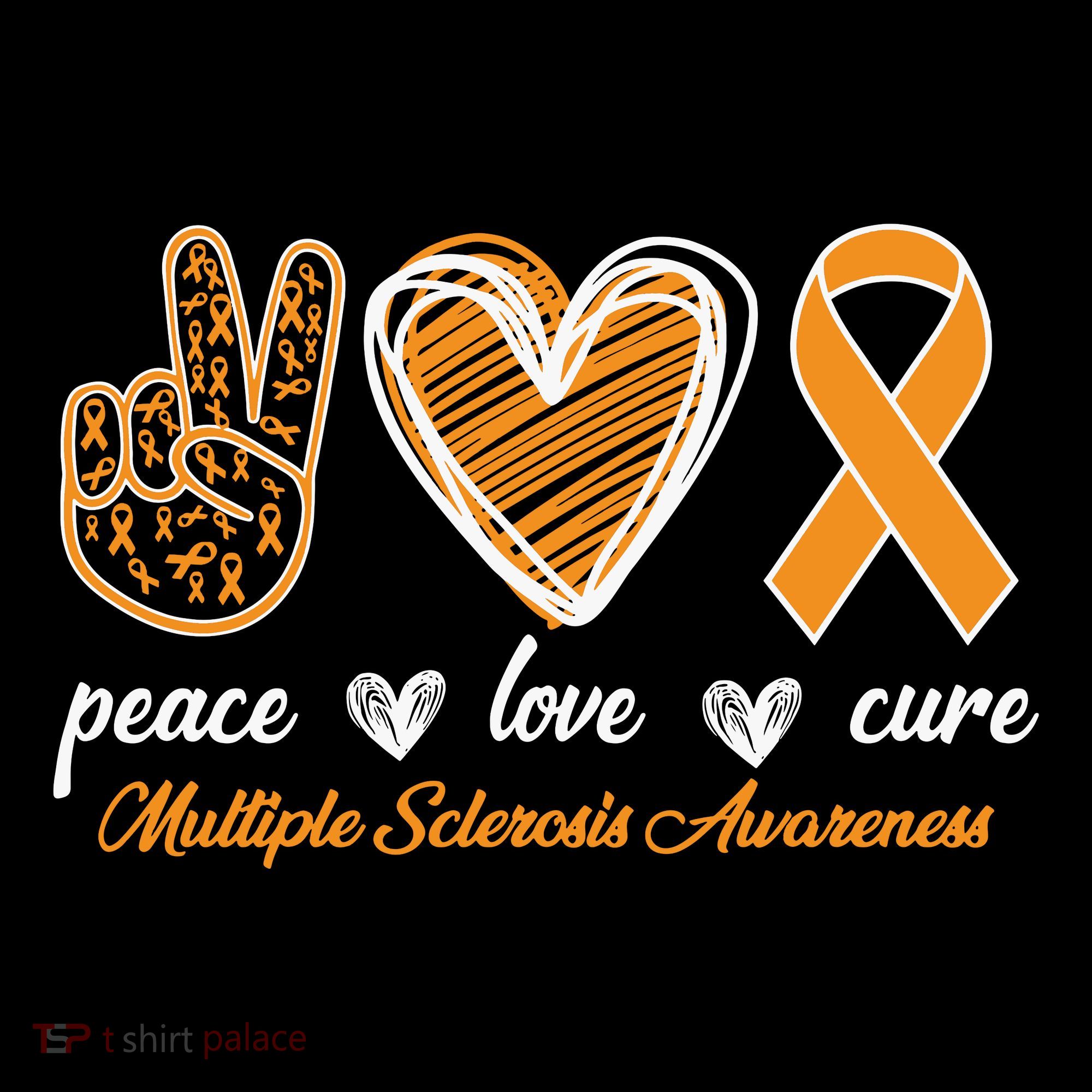 Peace Love Cure Multiple Sclerosis Hoodie