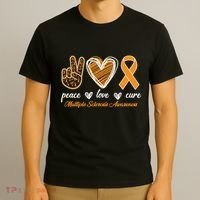 Peace Love Cure Multiple Sclerosis T-Shirt thumb 3