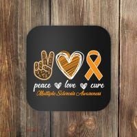 Peace Love Cure Multiple Sclerosis Coaster thumb 0