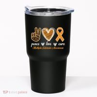Peace Love Cure Multiple Sclerosis Tumbler thumb 0