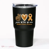 Peace Love Cure Multiple Sclerosis Tumbler thumb 0