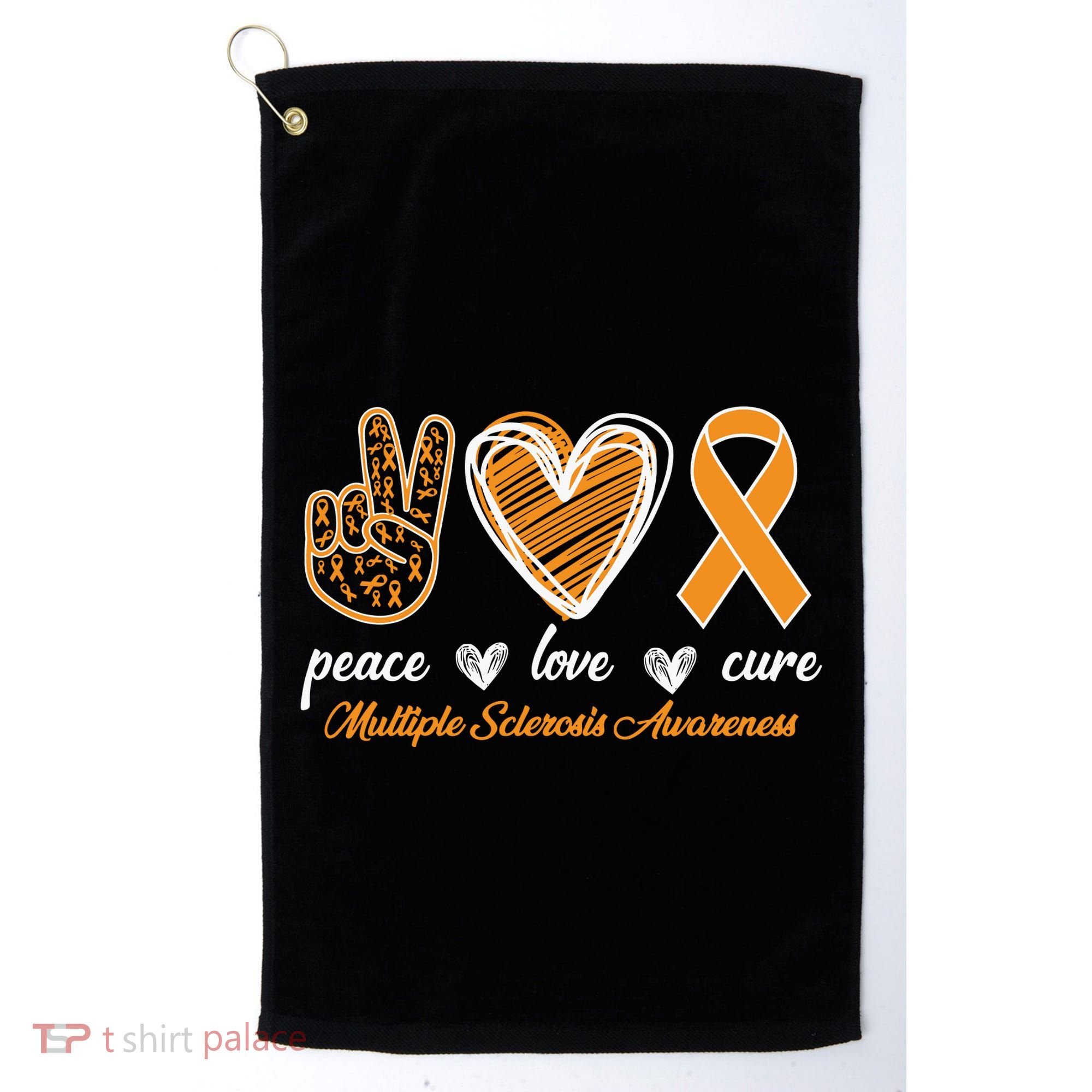 Peace Love Cure Multiple Sclerosis Golf Towel
