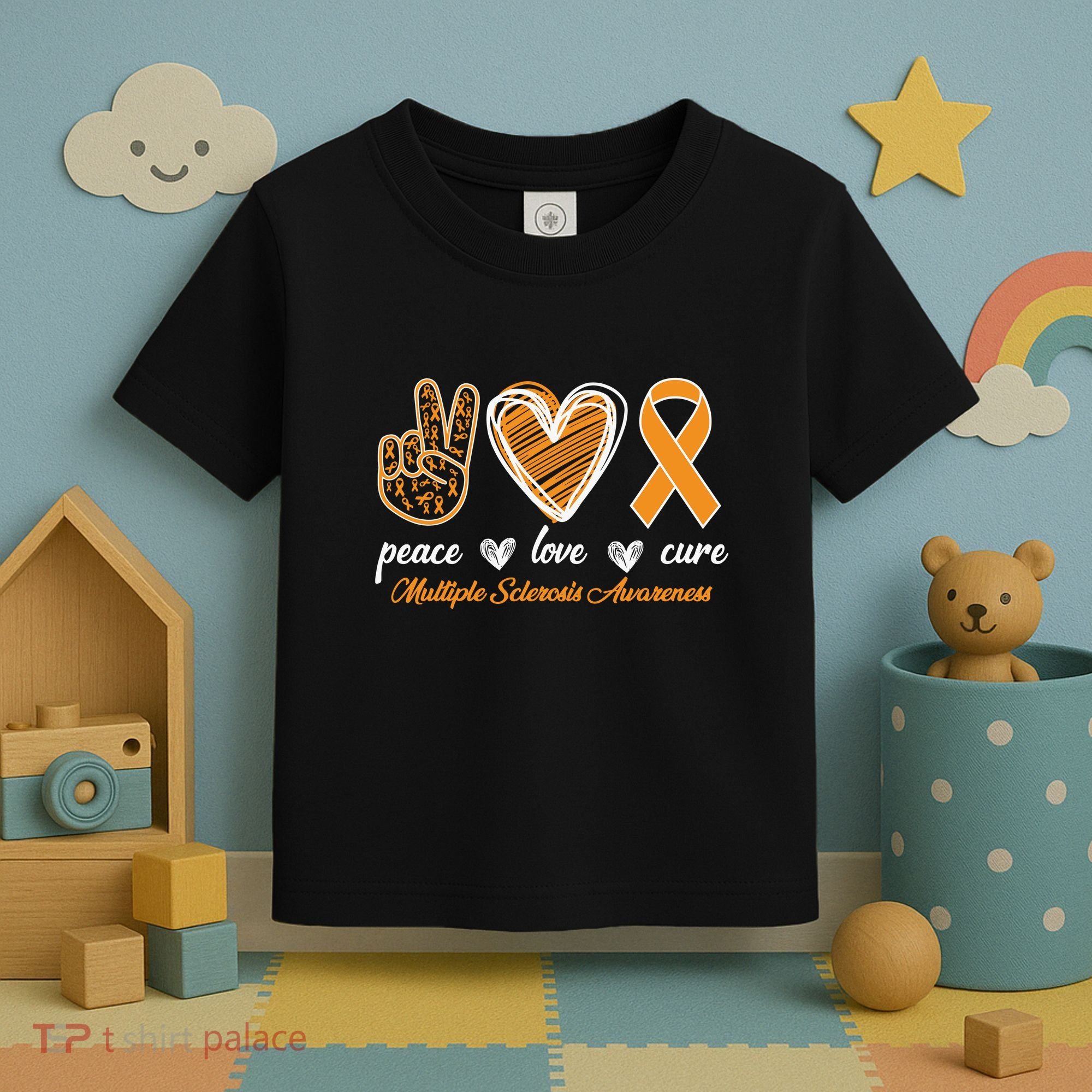 Peace Love Cure Multiple Sclerosis Toddler T-Shirt