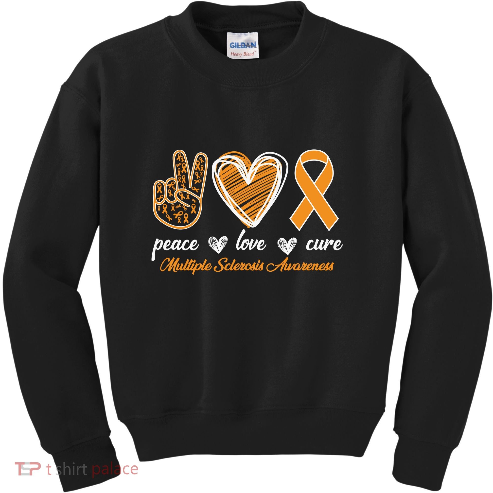 Peace Love Cure Multiple Sclerosis Kids Sweatshirt