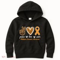 Peace Love Cure Multiple Sclerosis Kids Hoodie thumb 0