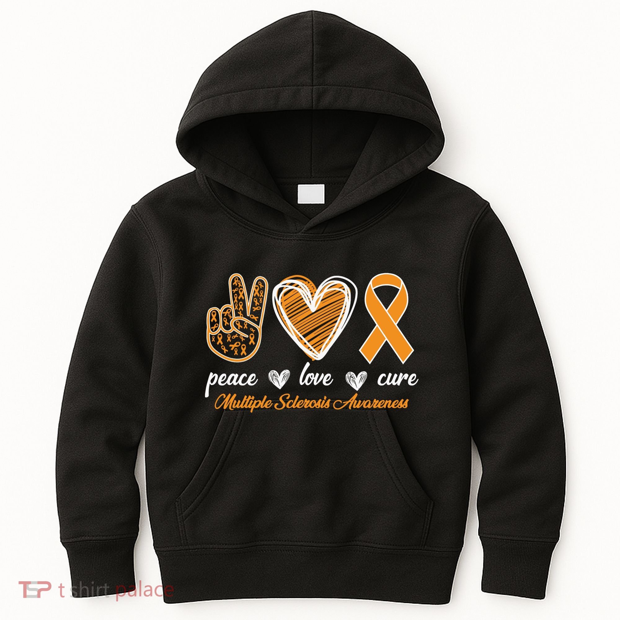 Peace Love Cure Multiple Sclerosis Kids Hoodie