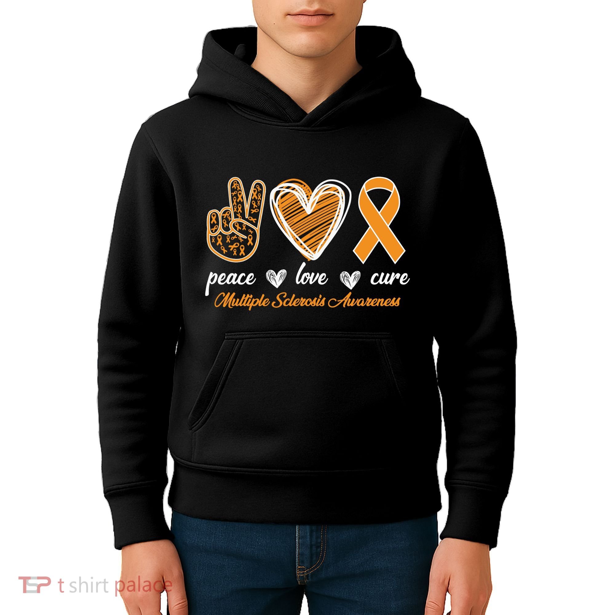 Peace Love Cure Multiple Sclerosis Kids Hoodie