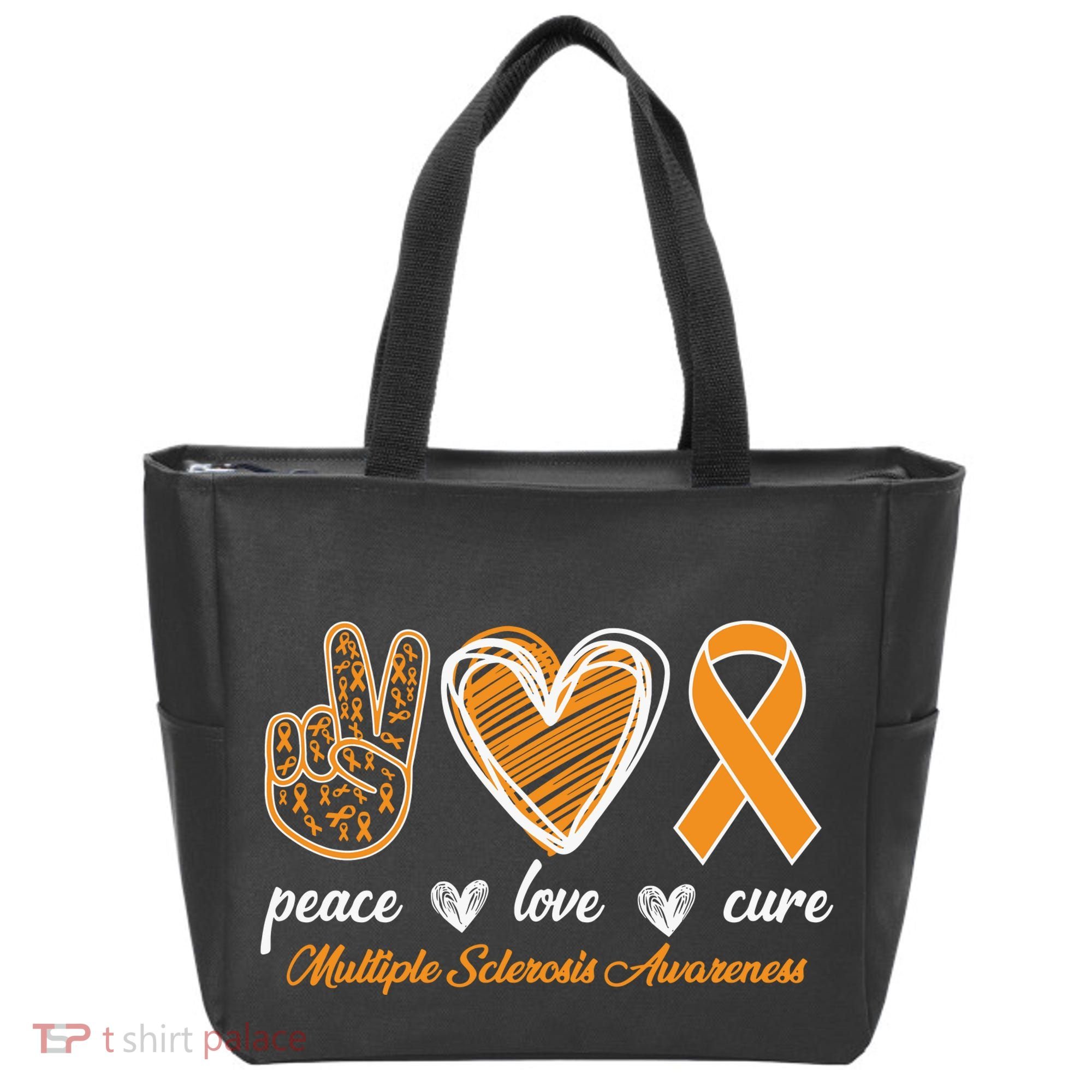 Peace Love Cure Multiple Sclerosis Tote Bag