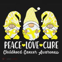 Peace Love Cure Childhood Cancer Awareness Ribbon Gnomies Women's Tank Top thumb 5