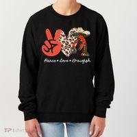 Peace Love Crawfish Leopard Crawfish Boil Cajun Lobster Women's Sweatshirt thumb 0