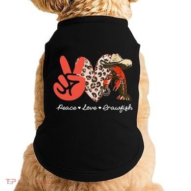 Peace Love Crawfish Leopard Crawfish Boil Cajun Lobster Doggie Tank