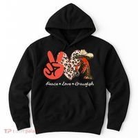 Peace Love Crawfish Leopard Crawfish Boil Cajun Lobster Hoodie thumb 0