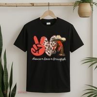 Peace Love Crawfish Leopard Crawfish Boil Cajun Lobster T-Shirt thumb 2