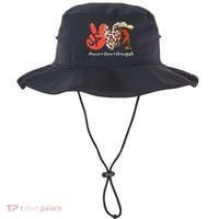 Peace Love Crawfish Leopard Crawfish Boil Cajun Lobster Bucket Hat thumb 0