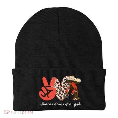 Peace Love Crawfish Leopard Crawfish Boil Cajun Lobster Beanie
