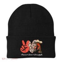 Peace Love Crawfish Leopard Crawfish Boil Cajun Lobster Beanie thumb 0