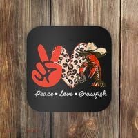 Peace Love Crawfish Leopard Crawfish Boil Cajun Lobster Coaster thumb 0